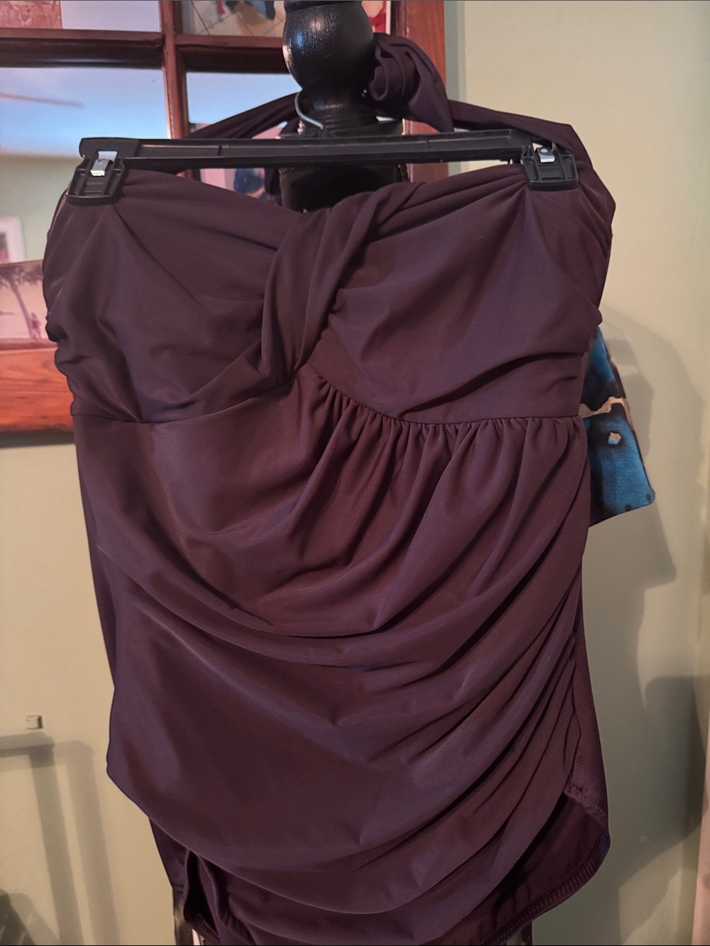 Miraclesuit Halter Strap Ruched One-Piece Swimsuit in Brown